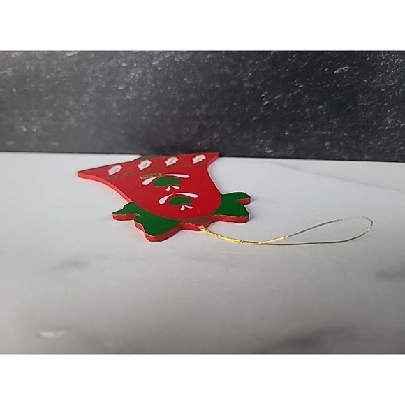 Vintage Wooden Christmas Bell Ornament - Picture 8 of 10